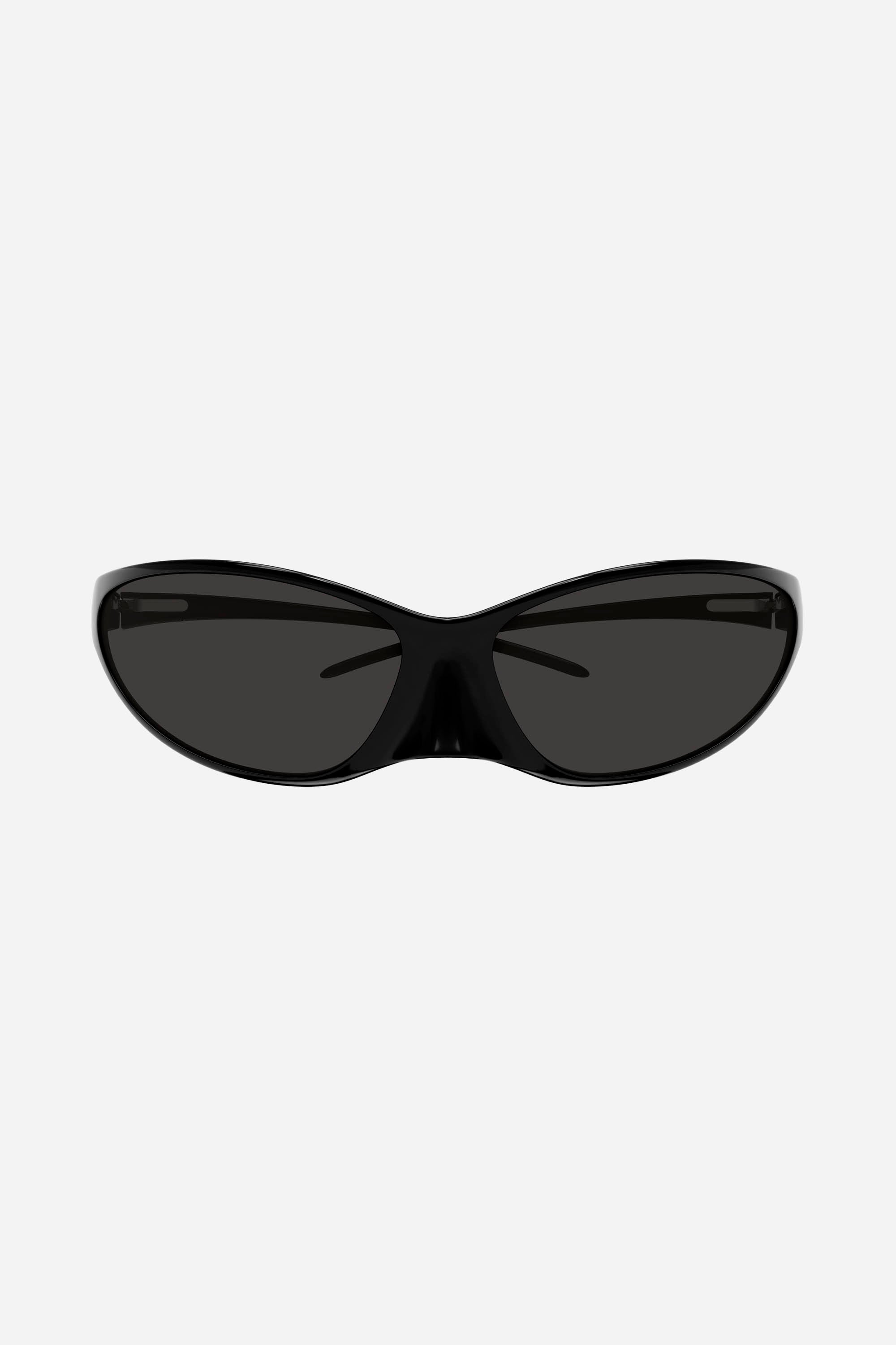 Unisex black wraparound Balenciaga sunglasses